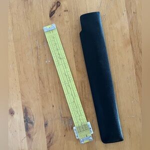 Pickett Slide Rule with Case - Model N902-ES - yellow